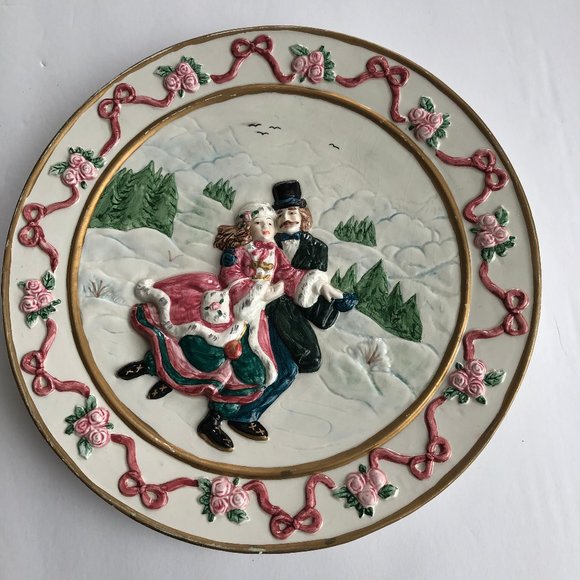 Winterthur 1997 Enesco Ice Skating Couple Plate - Picture 1 of 3